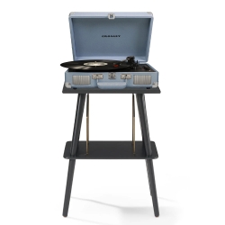 Crosley Cruiser Bluetooth Portable Turntable - Tourmaline + Crosley Entertainment Stand Bundle CR8005FST-TN4