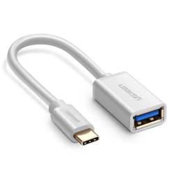 Ugreen USB Type-C Male To USB 3.0 Type A Female Otg Cable - White 15CM (30702) ACBUGN30702