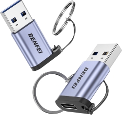 Benfei 407GY 2-Pack USB Type-A To Usb-c Adapter Male To Female Supporting 5V 3A Charging And 10Gbps Data Transmit ELEBEN407GY2P