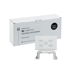 4C | Ultima 5 Gang Switch 250V 16AX - Horizontal - 10 Pack With 10 Free C-Clips 040.000.0071.10PACK