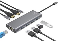 Comsol USB-C To Dual 4K HDMI Multiport Adapter For Windows, 10 Port CMMP10
