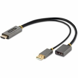 StarTech.com 1ft (30cm) Hdmi To DisplayPort Adapter, 4K 60Hz Hdr Hdmi Source To DP Monitor, USB Bus Powered, Hdmi 2.0 To DisplayPort 1.2 - 1ft Hdmi To DisplayPort Adapter Converts And Boosts Any Hdmi 2.0 Source To A DP 1.2 Output; Supports Up To 3840x216