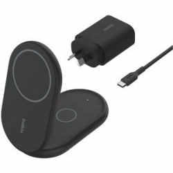 Belkin BoostCharge Induction Charger - For Qi2-enabled Device, IPhone - Input Connectors: USB - Magnetic, Foldable WIZ028AUBK