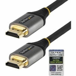 StarTech.com 20in (50cm) HDMI 2.1 Cable, Certified Ultra High Speed HDMI Cable 48Gbps, 8K 60Hz HDR10+, 8K HDMI Cord, TV/Monitor/Display - 20in Ultra Hd HDMI 2.1 Cable 8K 60Hz 4K 120Hz; HDR10+/Dolby Vision; EARC DTS:X/Dolby TrueHD/Atmos; Certified Ultra H