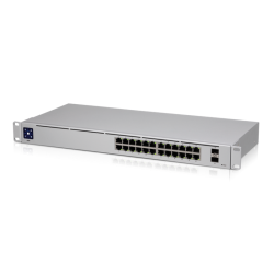 Ubiquiti UniFi 24 Port Managed Gigabit Switch - 24x Gigabit Ethernet Ports, With 2xSFP - Touch Display - Fanless - GEN2, USW-24
