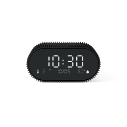 Lexon Ray Clock Lcd Alarm Clock With Temperature / Humidity Display - Black LD-LR155MN3