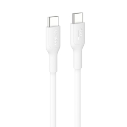 Belkin BoostCharge USB-C To USB-C Cable (1M) - White (CAB023fq1MWH), 3A/60W, 480Mbps, 300K+ Bends, Apple, Samsung, USB-If Certified, 2 Years Warranty CAB023fq1MWH