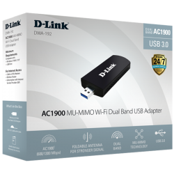 D-Link AC1900 Dual Band Wi-Fi USB3.0 Adapter DWA-192/DSAU