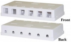 4cabling Six Way Keystone Surface Mount Box Sm12-kj/wht