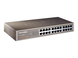 Tp-Link 24-Port Unmanaged Switch, Desktop/Rackmount, 10/100(24), 13" Steel Case 5YR TL-SF1024D