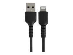 Startech 6 Inch (15CM) Durable Black USB-A To Lightning Cable - Heavy Duty Rugged Aramid F RUSBLTMM15CMB