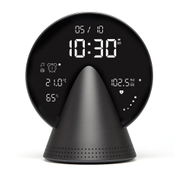 Lexon Conic Radio Alarm Clock With Fm & Built-In Bluetooth Speaker - Grey LD-LR156PG3