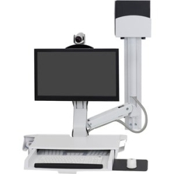StyleView Combo Arm System With Worksurface And Small CPU Holder (White) 45-594-216