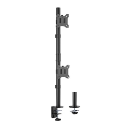 Brateck Vertical Pole Mount Dual-Screen Monitor Mount Fit Most 17"-32" Monitors, Up To 9kg Per Screen Vesa 75x75/100x100 LDT57-C02
