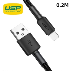 Usp BoostUp Lightning To Usb-a Cable (20CM) Black - Quick Charge & Connect, 2.4A Rapid Charge,Nylon Weaving,Apple IPhone/iPad/MacBook,5 Years Warranty 6972890207019