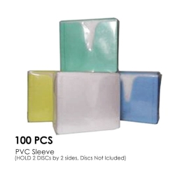 Cd-Dvd Colour Pvc Sleeve Hold 2 Disc (Double Sided / 100PCS/Pack) BMDINTSLEPVCDB100