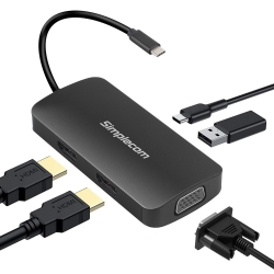 Simplecom DA451 5-in-1 Usb-c Multiport Adapter Mst Hub With VGA And Dual Hdmi DA451