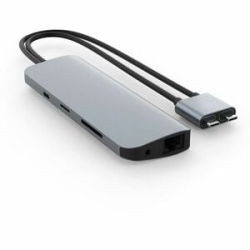 HyperDrive Viper Hd392-Gray 10 Port(s) USB Type C Docking Station For Monitor, Tablet, Notebook, Desktop Pc, MacBook - Charging Capability - Memory Card Reader - Sd - Space Gray - 2 Displays Supported - 4K, 4K @ 60Hz - 3840 X 2160 - 4 X USB Ports - 3 X U