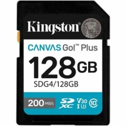 Kingston Canvas Go! Plus 128 Gb Class 10/Uhs-I (U3) V30 Sdxc - 200 MB/s Read SDG4/128GB