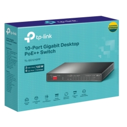 TP-Link Tl-Sg1210Pp 10-Port Gigabit Desktop Switch With 6-Port PoE+ And 2-Port PoE++ , 9× 10/100/1000Mbps RJ45 Ports, 1× 1000Mbps Combo Sfp/Rj45 Port TL-SG1210PP