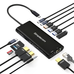Simplecom CHT814 14-in-1 Usb-c 4K Triple Display Mst Docking Station With Dual Hdmi DP CHT814