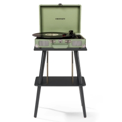 Crosley Cruiser Bluetooth Portable Turntable - Mint + Crosley Entertainment Stand Bundle CR8005FST-MT4