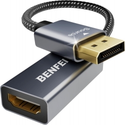 Benfei 4K DisplayPort To Hdmi Adapter, (2K 60Hz, 1080p 120Hz) Uni-Directional Display Port To Hdmi Monitor Converter ELEBEN218GY