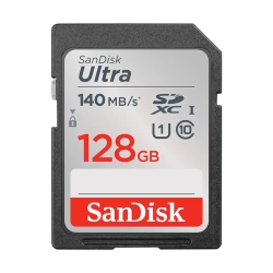 SanDisk Ultra 128GB Sdhc Sdxc Uhs-I Memory Card 140MB/s Full Hd Class 10 Speed Shock Proof Temperature Proof Water Proof X-ray Proof Digital Camera SDSDUNB-128G-GN6IN