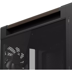 ProArt PA602 Wood Edition Modern Black - Tempered Glass Panel PROART PA602 WALNUT WOOD TG MODERN BLACK