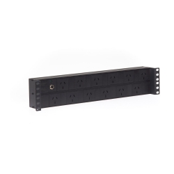 2RU 12 Way Gpo Horizontal Pdu Recessed Rack Mount Power Rail PDU.12WHGPOR.10A