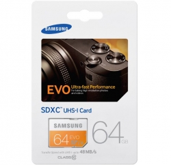 Samsung 64gb Evo Sdxc Uhs 1 Class 10 Memory Card Mb-sp64d