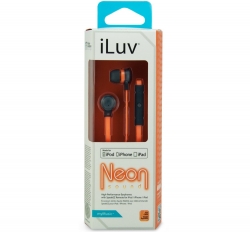 iLuv Neon Sound High-performance Earphone With Speakez Remote For Ipod/ Iphone/ Ipad Orange IEP335ORGN