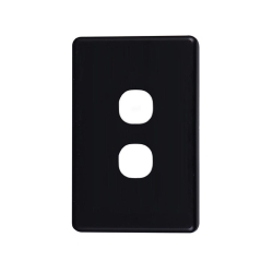 4C | Classic 2 Gang Switch Polycarbonate Cover Plate - Black Colour 040.000.0052