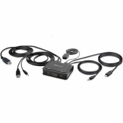 StarTech.com Kvm Switchbox - 2 Computer(s) - 1 Local User(s) - 4K - 3840 X 2160 - 4 X USB - USB 2.0 - 2 X Hdmi - Desktop C2-H46-UAC-CBL-KVM
