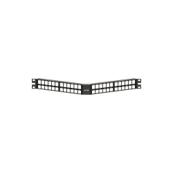 Leviton - 1RU 48 Port Angled Quickport Panel Black LE-49256-D48