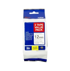 Brother Tze-231V2-Twinpack - 12MM Black On White Twin Pack Tze Tape TZE-231V2-TWINPACK