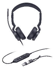 Yealink (UH46) Wired Uc Stereo Headset, Noise Cancelling Mic, Leather, USB- C, C/A Adapter 1308183