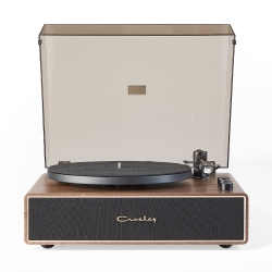 Crosley Stave 2-Speed Bluetooth Record Player Turntable With Built-in Speakers, Walnut CR6046A-WAGL4