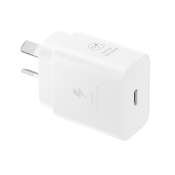 Samsung 25W GaN USB-C Fast Wall Charger - White(EP-T2510NWEGAU), 1x USB-C, Supports Up To 25W, Compact & Travel-Ready, 1 Year Warranty EP-T2510NWEGAU
