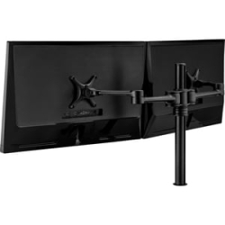 Af-At-D-B Dual Swing Arms On Post - Each Monitor To 8kg (5.5kg Curved) - Complete Kit With Clamp - Black AF-AT-D-B