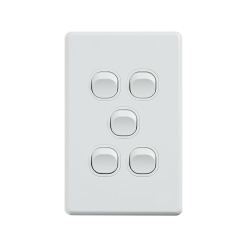 4C | Classic 5 Gang Switch 250V 16AX | Vertical 040.000.0299