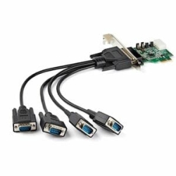 StarTech.com Multiport Serial Adapter - PCI Express 1.1 - 4 X Db-9 Rs-232 - Serial, Via Cable - 921.60 Kbit/s - 16950 - Plug-in Card - Low-profile PEX4S953