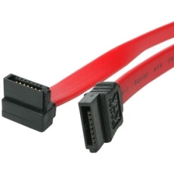 StarTech.com 18in Sata To Right Angle Sata Serial Ata Cable - Cable For Motherboard, Hard Drive, Computer Case, Workstation - First End: 1 X 7-pin Sata 3.0 - Female - Second End: 1 X 7-pin Sata 3.0 - Female - 6 Gbit/s - Red SATA18RA1