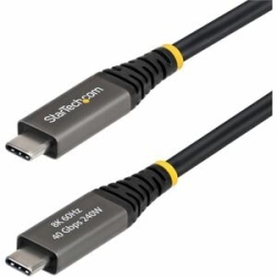 StarTech.com 2m (6.6ft) Active USB4 Cable, 40Gbps, 240W, 8K 60Hz/4K 240Hz DP2.1, Thunderbolt 4 Compatible Usb-c Cable, Black Usb-c Cord - 2m/6.6ft Active USB4 Cable Supports 40Gbps Beyond Passive Cable Lengths; DP 2.1 W/dsc Supports 8K 60Hz/4K 240Hz; Int