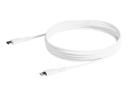 Startech 2M USB-C To Lightning Charge/Sync Cable, Durable, MFi, White, 2YR RUSBCLTMM2MW
