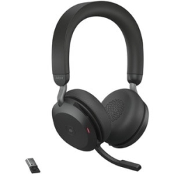 Jabra Evolve2 75 Wireless On-Ear Headset - USB-A - Microsoft Teams Optimised - With Charging Stand 27599-999-989