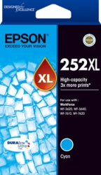 252XL High Capacity DURABrite Ultra Cyan Ink - Wf-3620, Wf-3640, Wf-7610, Wf-7620, Wf-7725 C13T253292