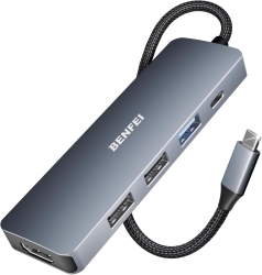 Benfei USB C Hub 5-in-1 With 4K HDMI(Certified) Aluminum Case ELEBEN360GY