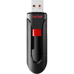SanDisk Cruzer Glide 3.0 USB Flash Drive, CZ600 128GB, USB3.0, Black With Red Slider, Retractable Design, 5Y SDCZ600-128G-G35