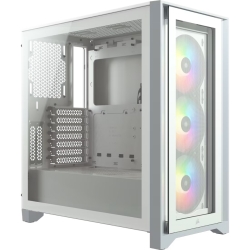 Corsair Icue 4000X Rgb Tempered Glass Mid-Tower Atx Case - White, Atx/E-Atx, 360mm Gpu, 170mm Cpu, 2yr Wty CC-9011205-WW